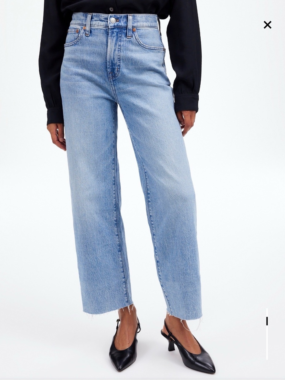 Madewell Tall Perfect Vintage Wide-Leg Crop Jean in Altoona Wash Size 33 - Picture 1 of 12